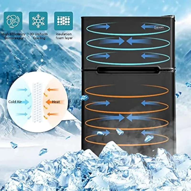 3.2 Cu.Ft Compact Refrigerator with Freezer - Image 4