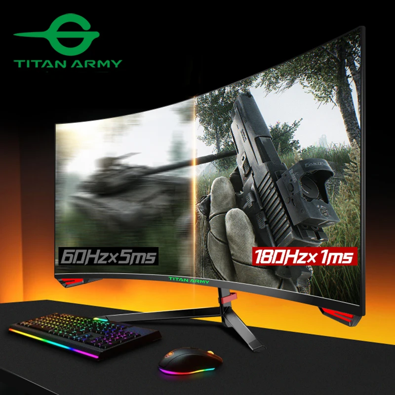 Titan Army 23.6 inch 180Hz Curved 1080P Monitor