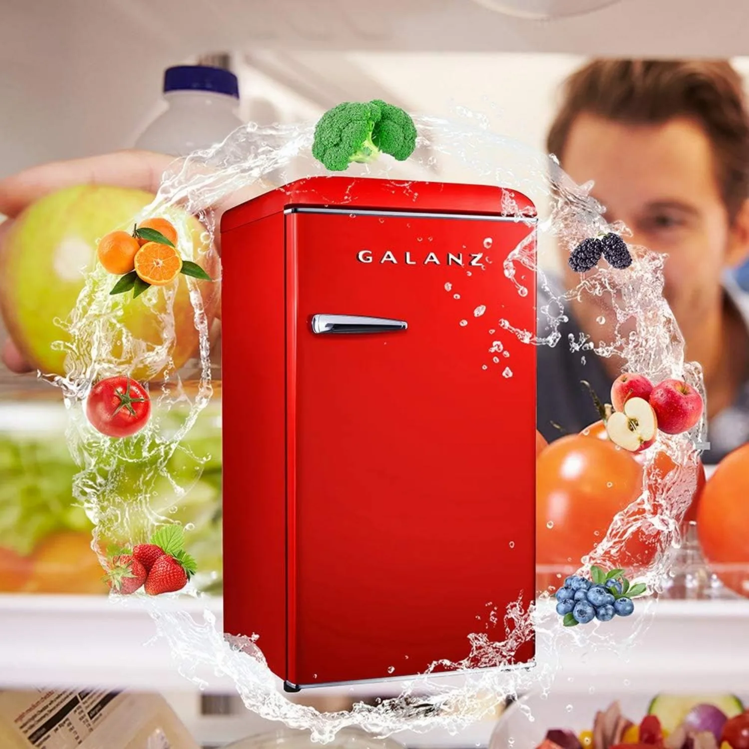 Galanz Retro Compact Refrigerator with Chiller - Image 4