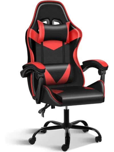 Adjustable Gaming Chair with Footrest